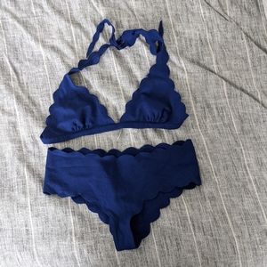 Marysia Royal Blue Scalloped Bikini